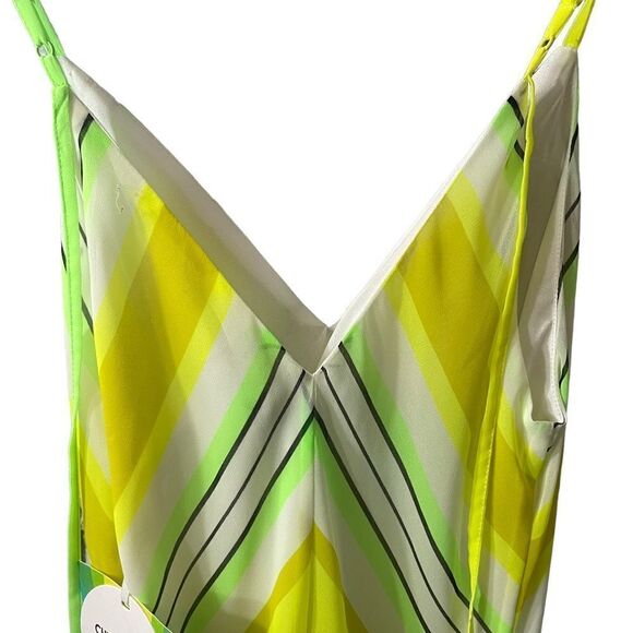 Christopher John Rogers for Target Triple Stripe Yellow Green Dress Size 2 - Picture 10 of 12
